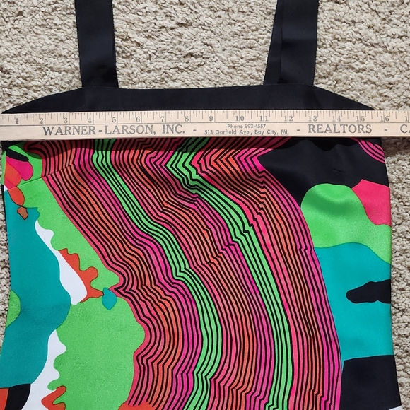 JB By Julie Brown silk sheath dress Size 4 Color pink orange green black  blue - Picture 7 of 11